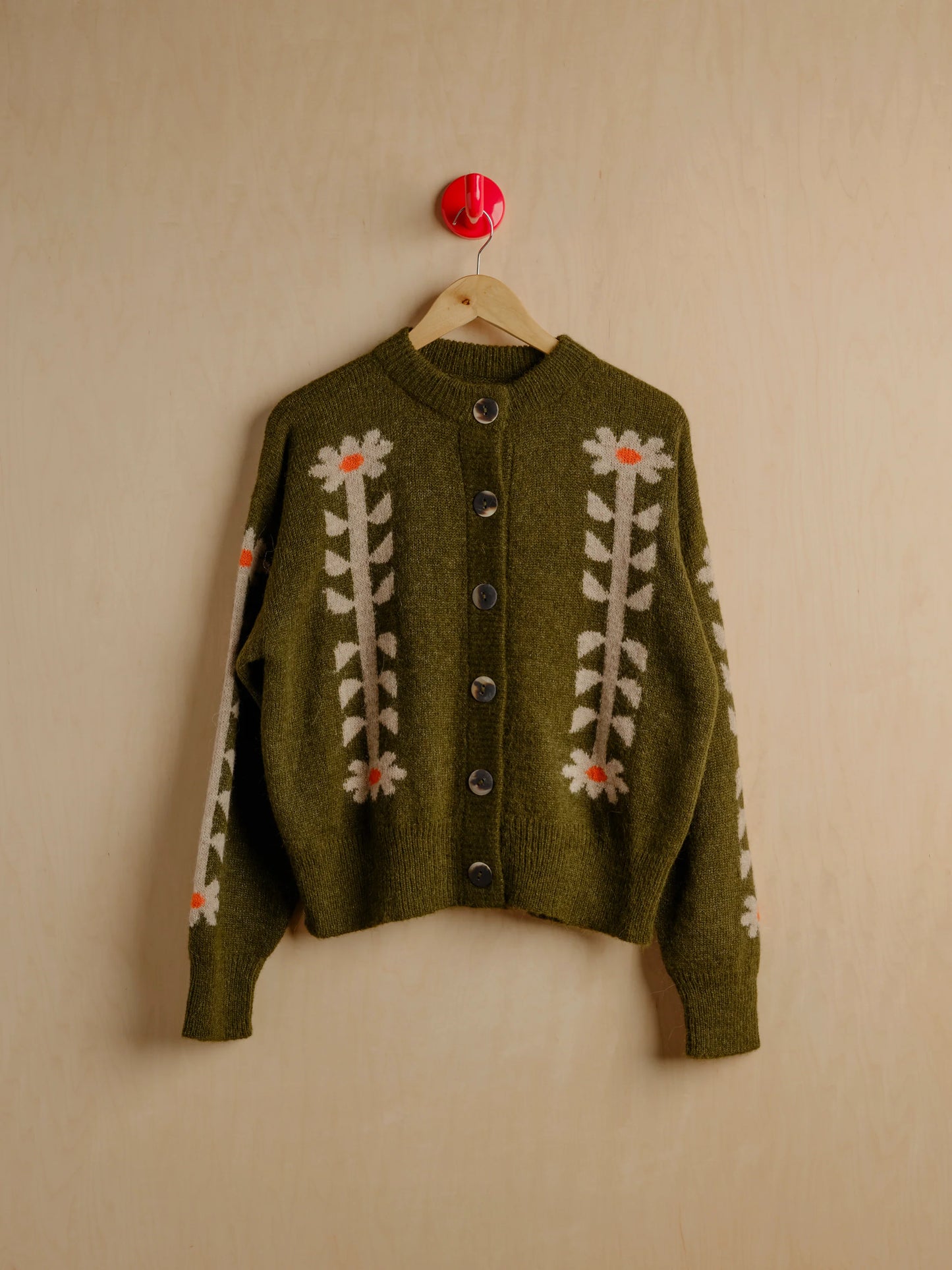 Flower Power Cardigan - Moss