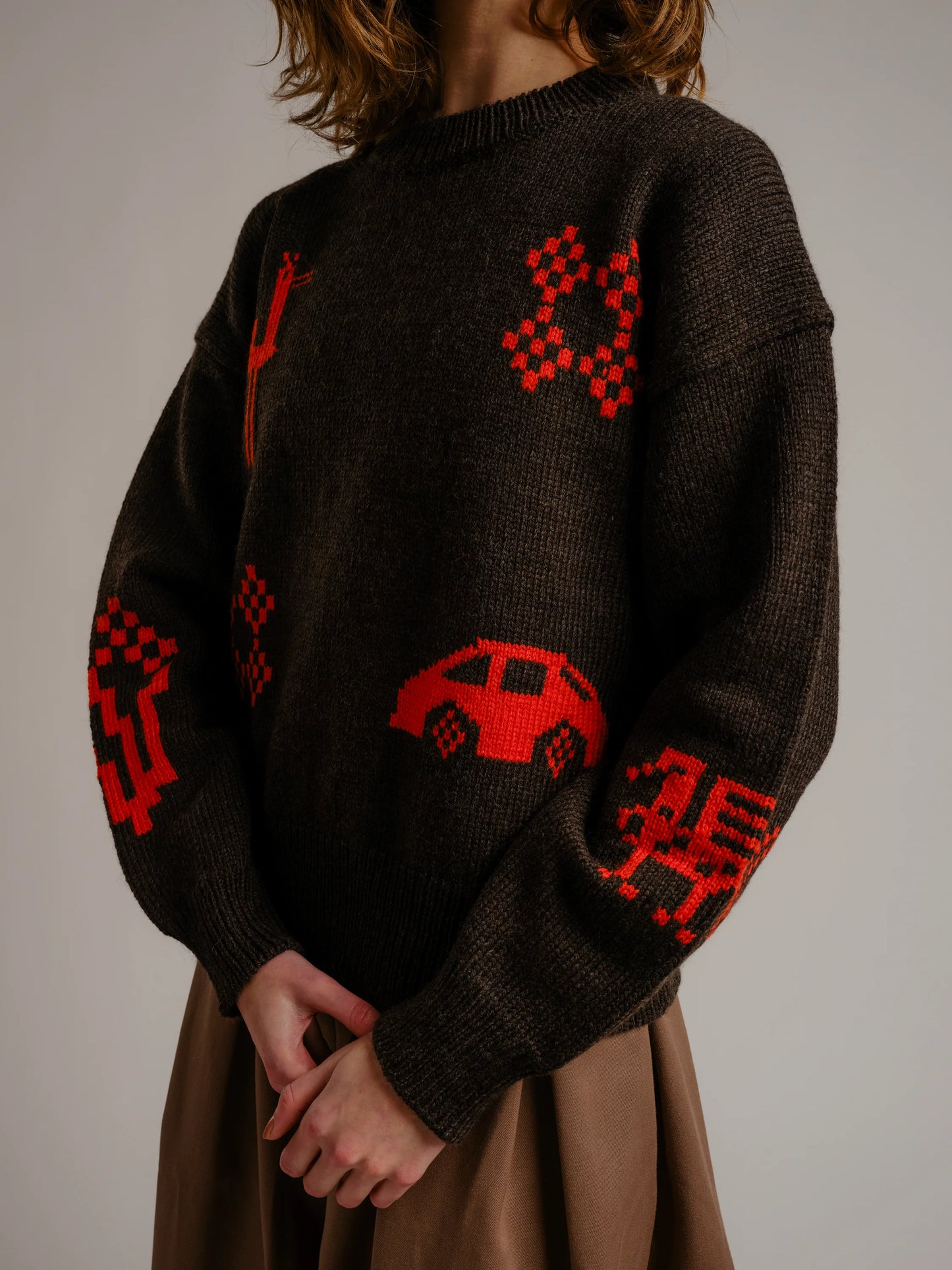 X90 + Birds Sweater - Walnut