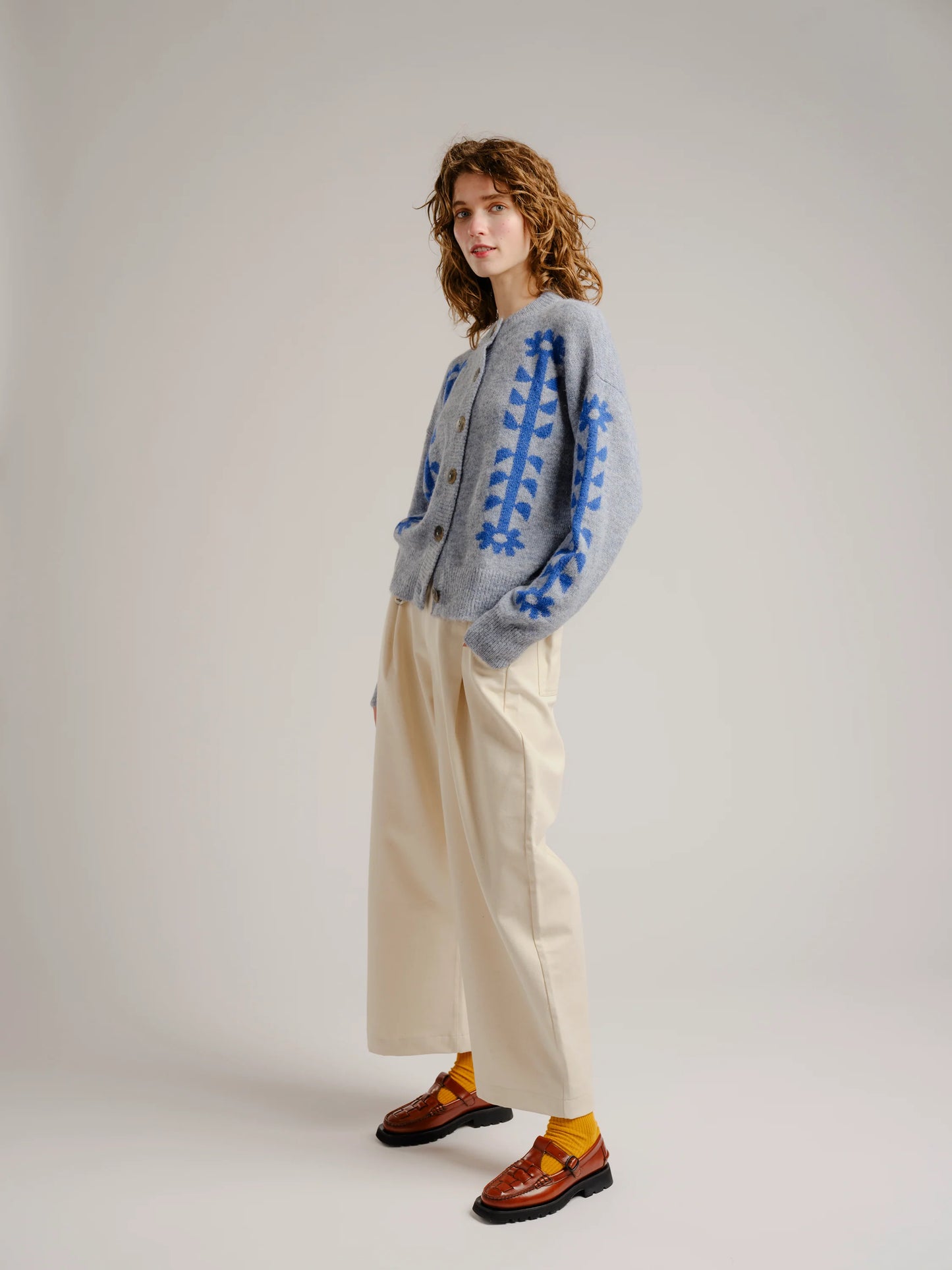Flower Power Cardigan - Bluebell