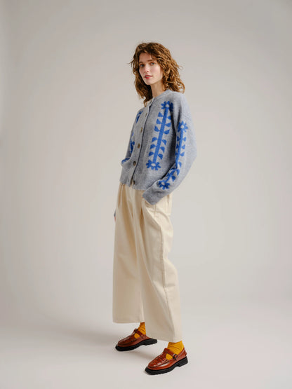 Flower Power Cardigan - Bluebell