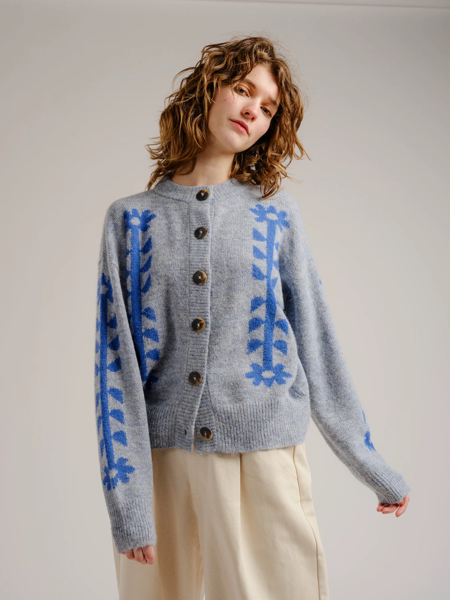 Flower Power Cardigan - Bluebell
