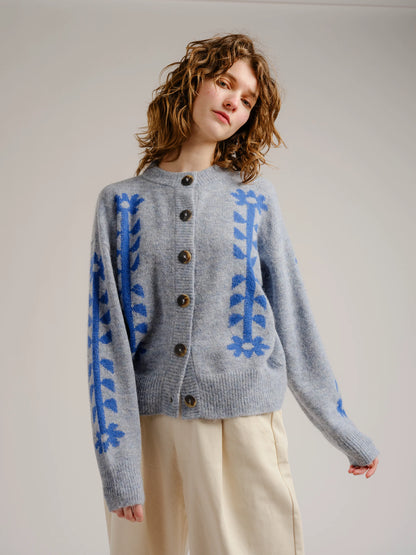 Flower Power Cardigan - Bluebell