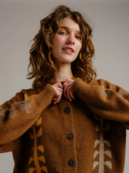 Flower Power Cardigan - Bark