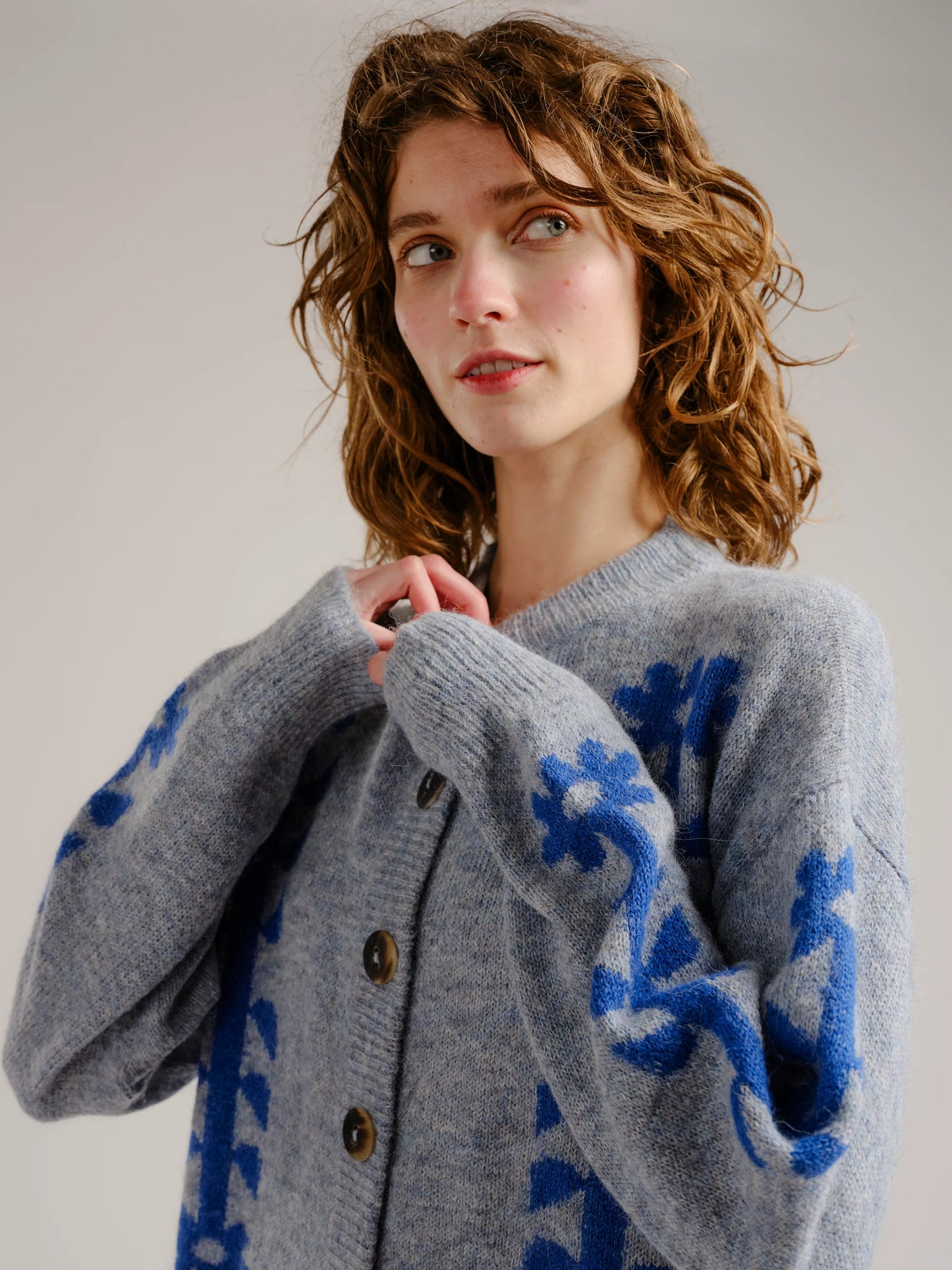 Flower Power Cardigan - Bluebell