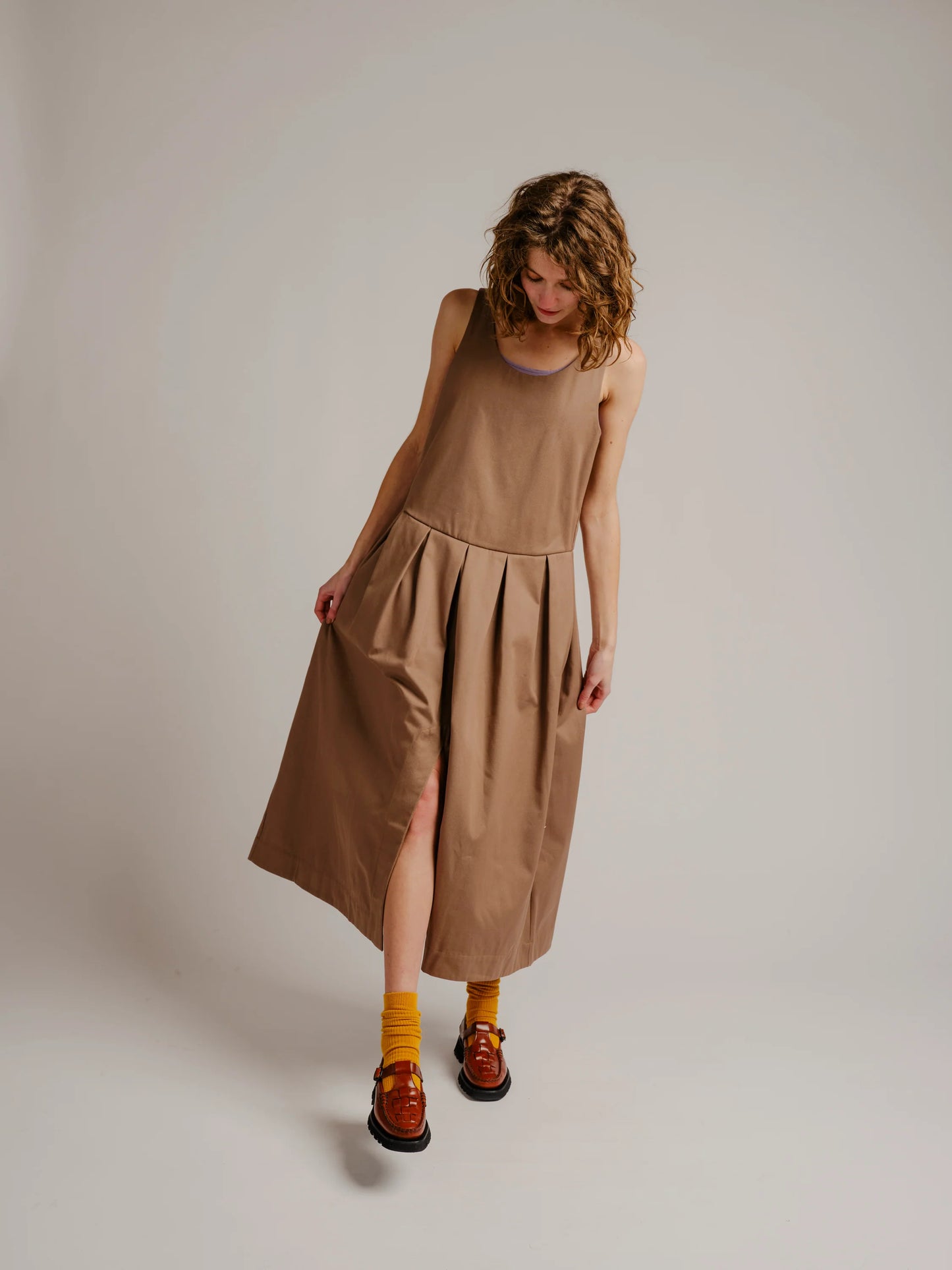 Edie Dress - Chestnut Twill