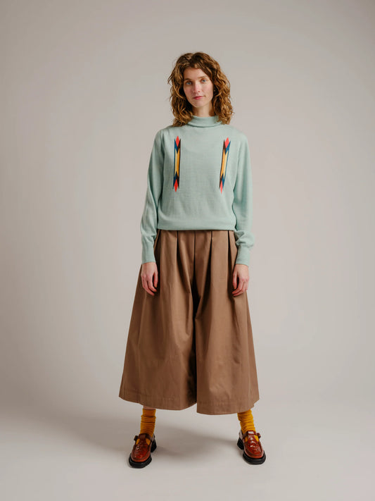 Butterfly Intarsia Turtleneck - Sky