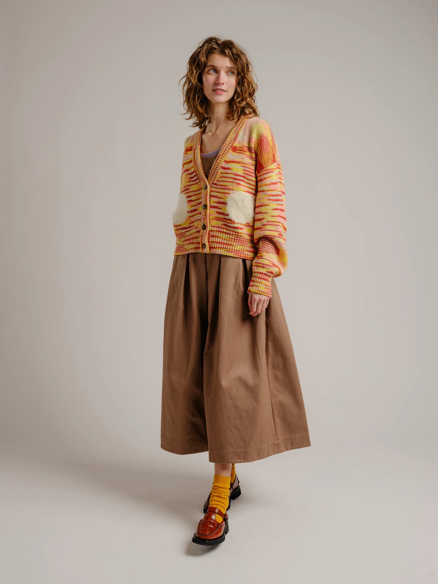 Space Dye Dot Cardigan - Sunrise