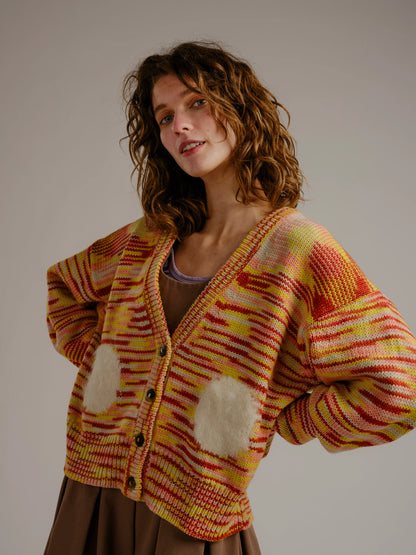 Space Dye Dot Cardigan - Sunrise