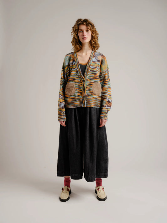 Space Dye Dot Cardigan - Storm