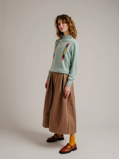 Butterfly Intarsia Turtleneck - Sky