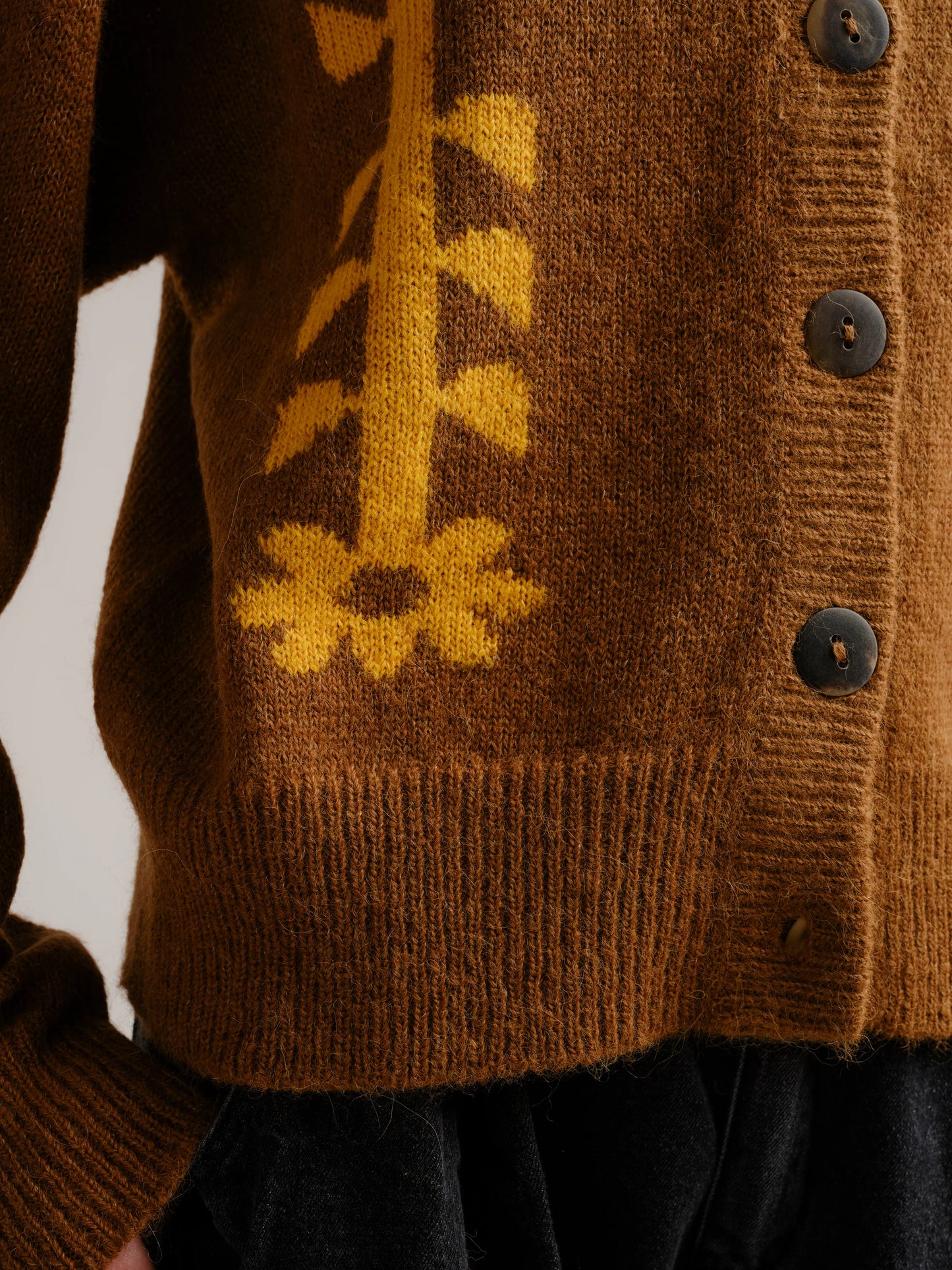 Flower Power Cardigan - Bark