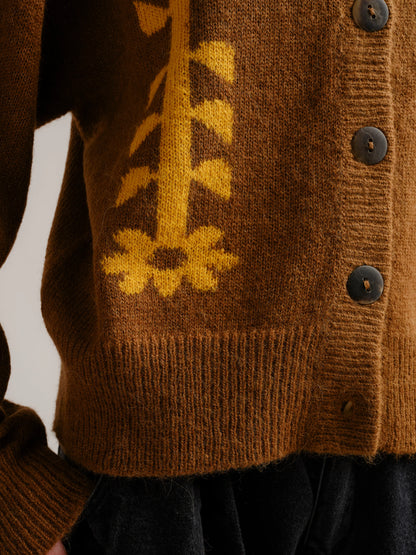 Flower Power Cardigan - Bark