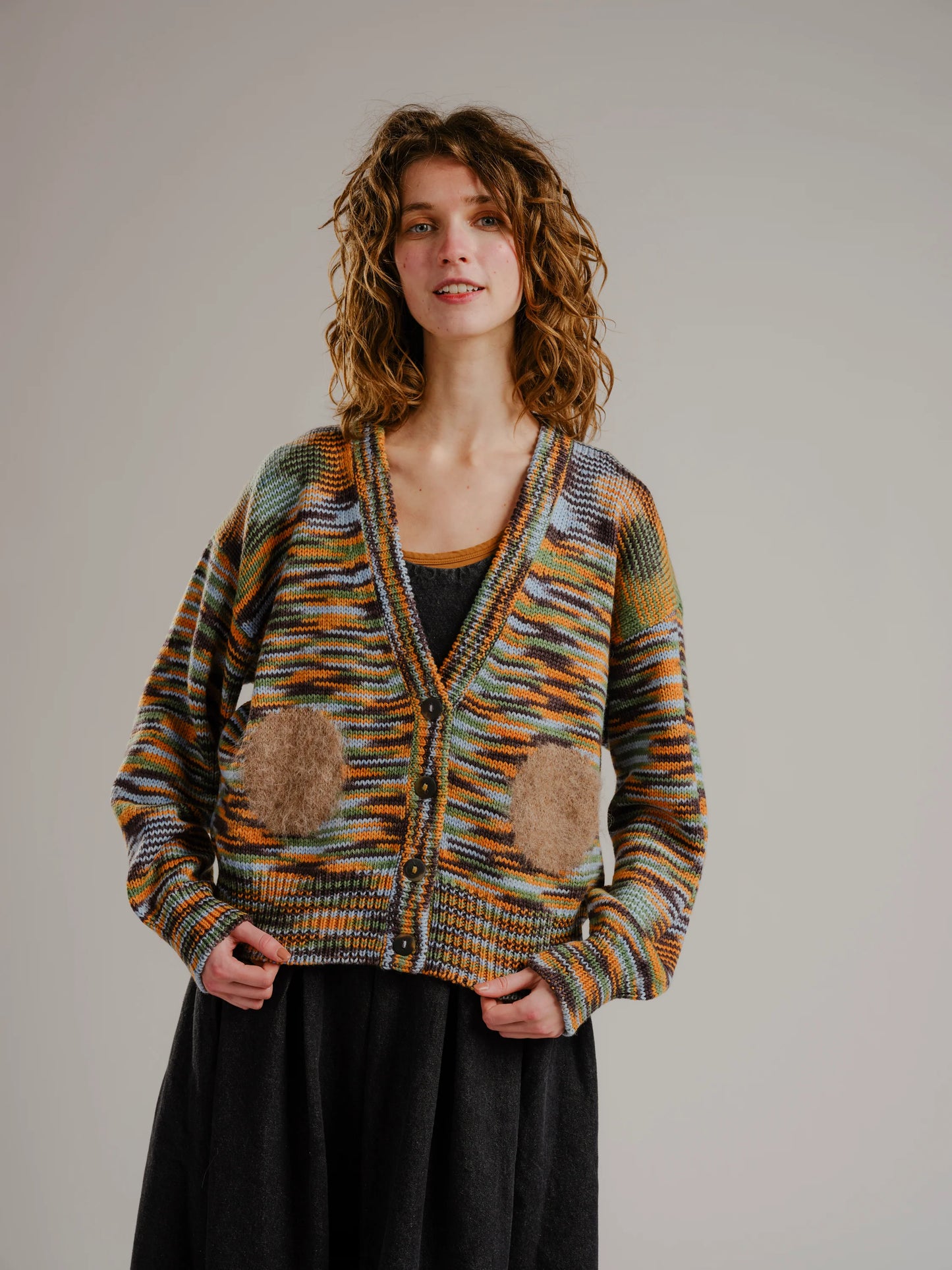 Space Dye Dot Cardigan - Storm