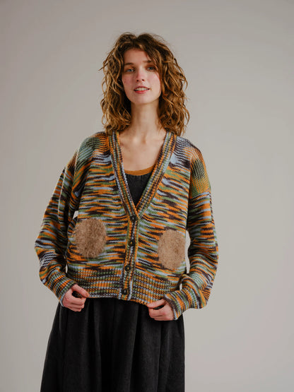 Space Dye Dot Cardigan - Storm