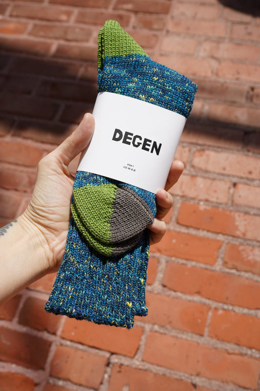 Cotton Split Toe Crew Socks - Fjord